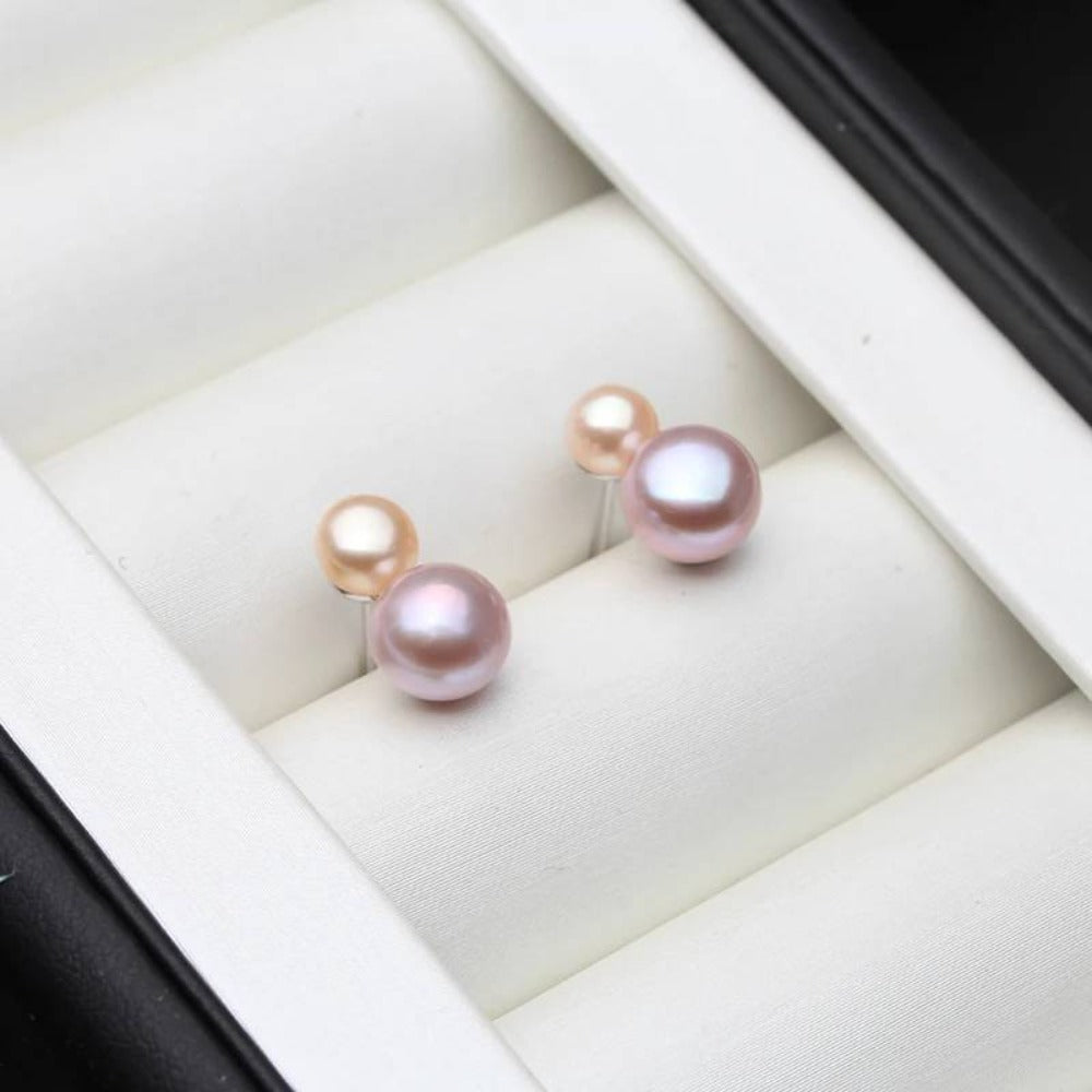 Genuine Freshwater Pearl Double Drop Earrings-3